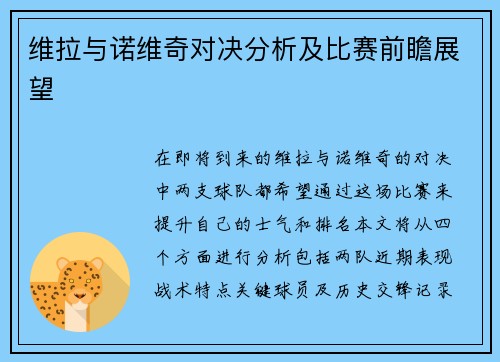 维拉与诺维奇对决分析及比赛前瞻展望